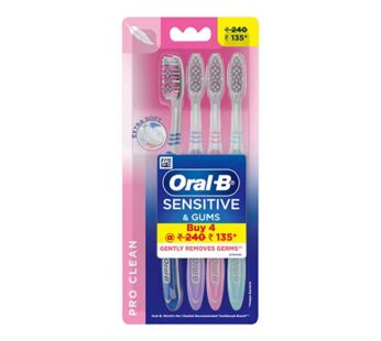 Oral-B Oral-B Toothbrush – Sensitive Whitening (Soft), Pack of 4