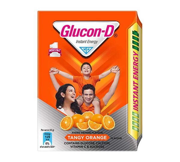 Glucon-D Instant Energy Health Drink - Tangy Orange, Refill, 200 g Carton