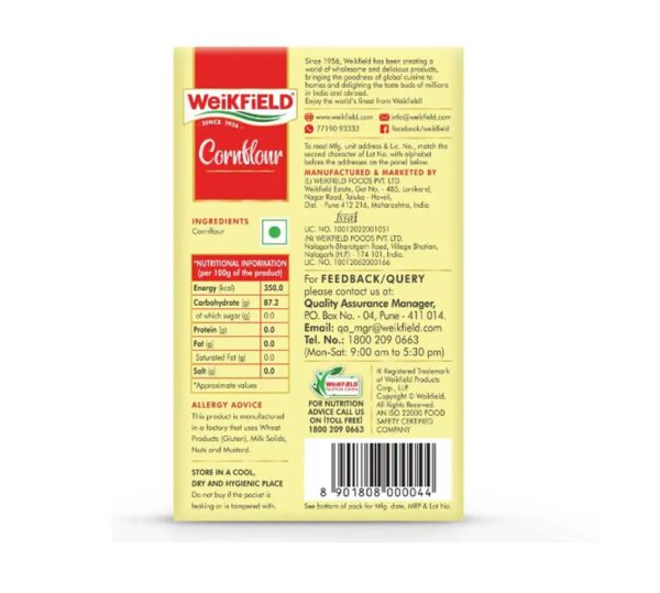 Weikfield Cornflour, 100 g Carton - Image 2